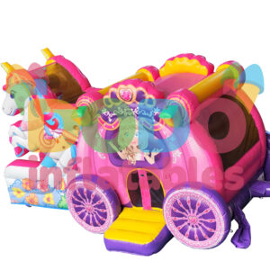 Springkussen Prinsessenkoets met glijbaan